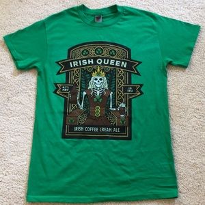 Irish Queen -Irish Coffee Cream Ale  unisex green tee shirt